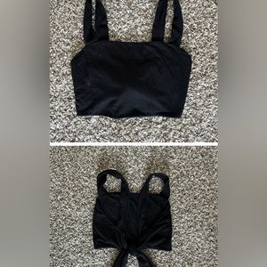Jenine reformation black crop tie top